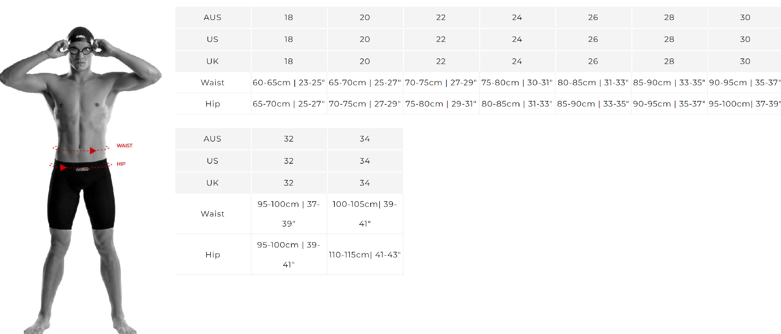 FUNKY SIZE CHART